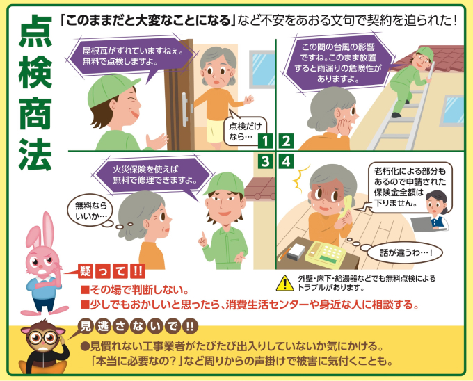 点検商法についてのイラスト