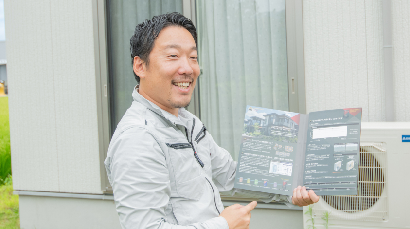 代表が説明している様子
